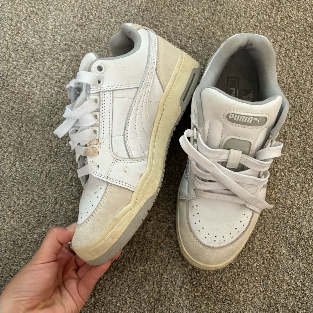 Puma White and Gray Sneakers